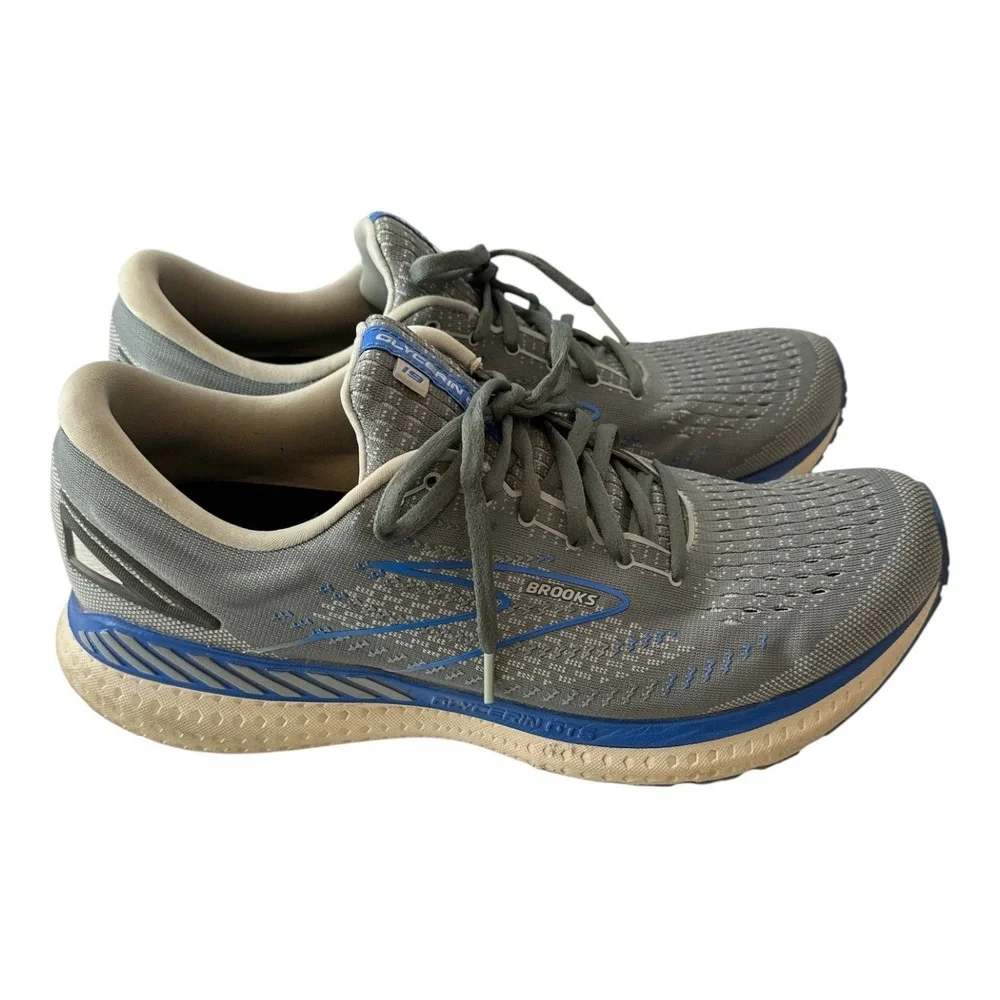 Brooks Glycerin 19 Men Size 12.5 Grey/Blue Running Shoes Athrisure